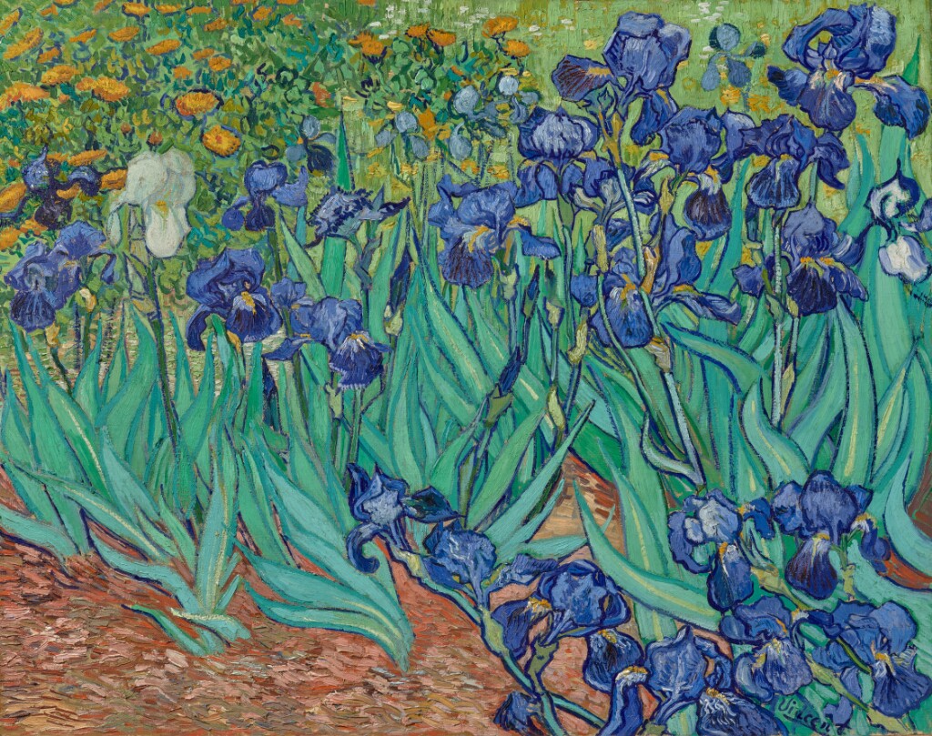 Painting "Irises" by by Vincent Van Gogh (1889)